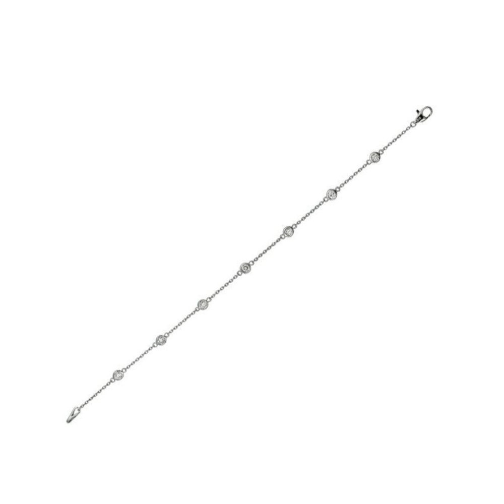 0.25 Carat Natural Diamond Bezel Bracelet G SI 14K